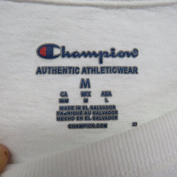 Champion T Shirt Size Medium Mississippi State White Short Sleeve - Picture 5 of 8